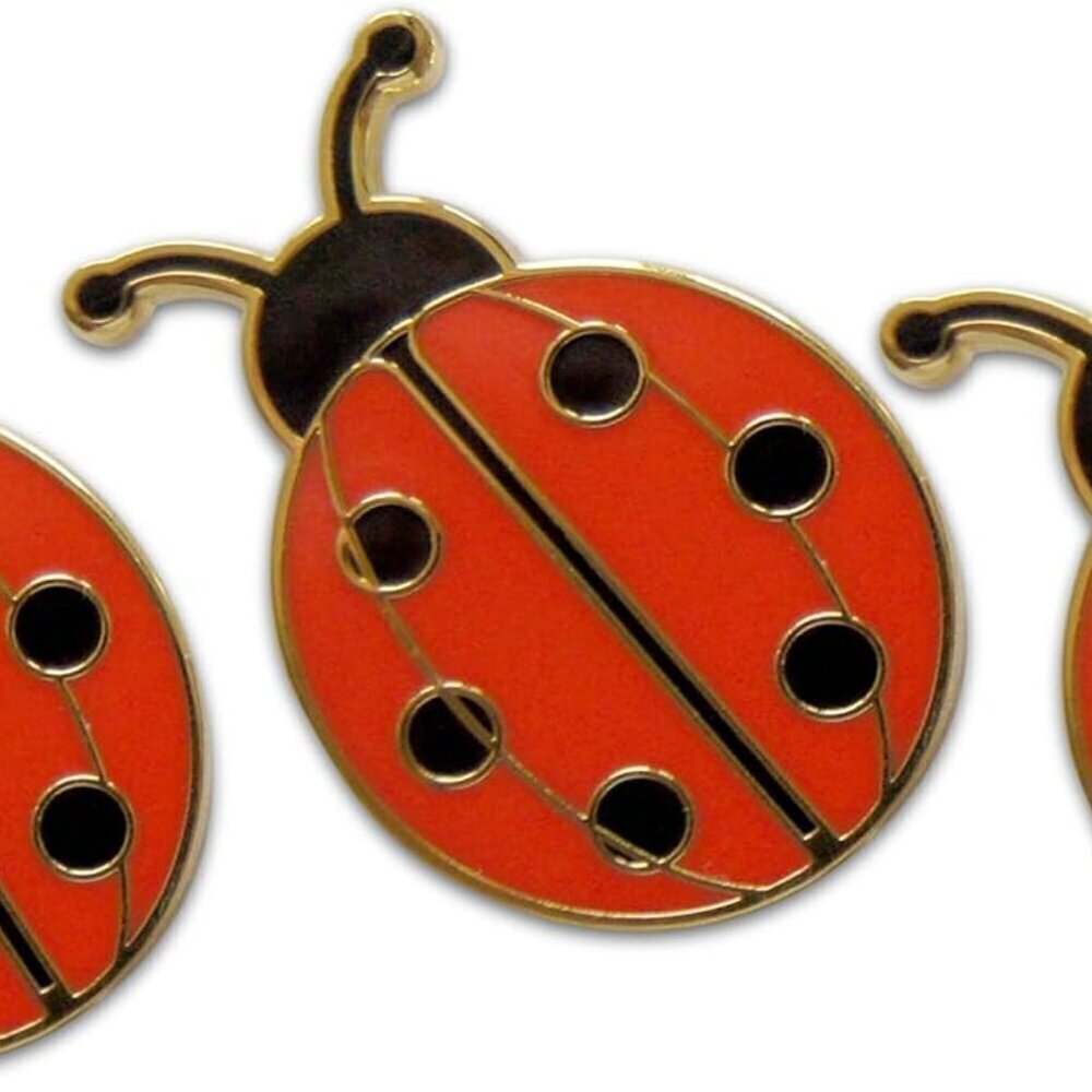 LadyBug Pins Set Metal Enamel Clutch Back Pack Hat Tie Lapel Accessories